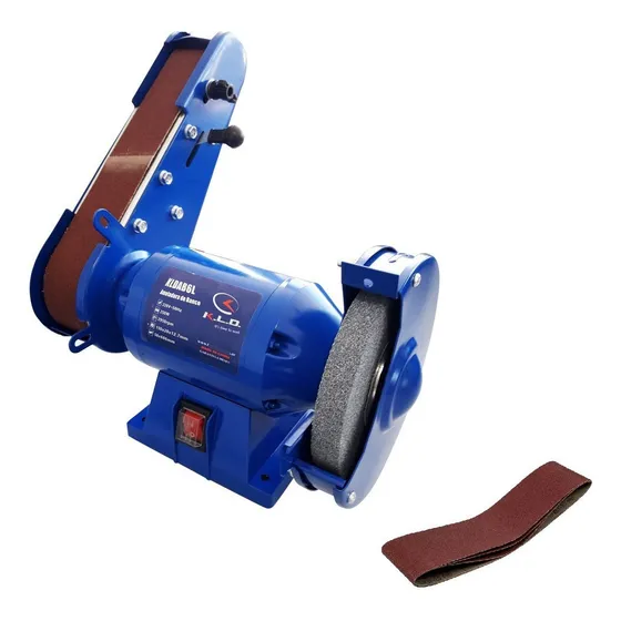 Amoladora De Banco Lijadora De Banda Kld Ab6lpro + 10 Lijas Color Azul Frecuencia 50