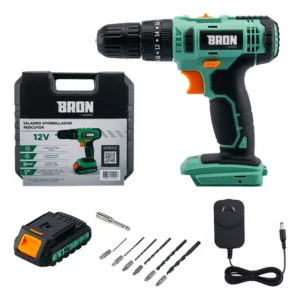 Atornillador Percutor Bron by Gadnic 12V 35Nm 2 Velocidades 1400 Rpm + 2 Baterías Ion Litio y Accesorios