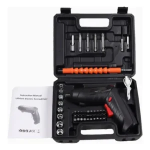 Destornillador Atornillador Electrico Recargable Portatil 47 Color Negro