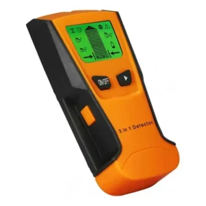 Detector Sensor De Mano 3 En 1 Madera Metal Cable Energizado Naranja