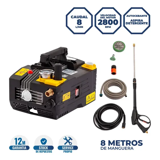 Hidrolavadora de piso electrica 130 bar a piston Logus color negro