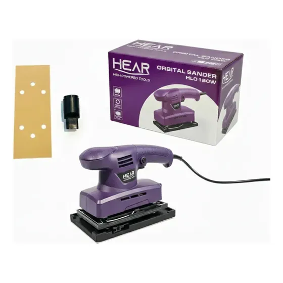 Lijadora Orbital 180w Hear 187x90mm 1/3 14000 Rpm Violeta Oscuro 50hz