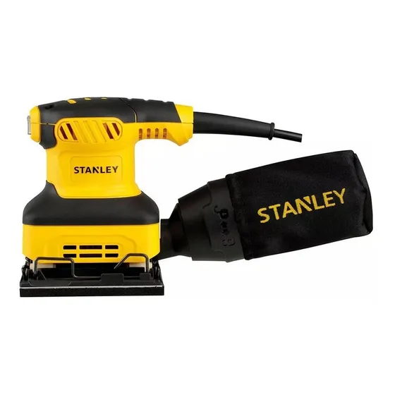 Lijadora profesional orbital Stanley SS24 con sistema velcro amarilla 60Hz 240W