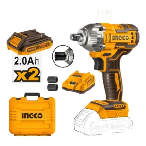 Llave Impacto Inalámbrica +2baterías+cargador Ingcociwli2038 Color Naranja Frecuencia 50/60hz
