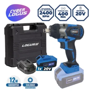 Llave de Impacto Logus 20V 400Nm Brushless con Batería 4.0Ah