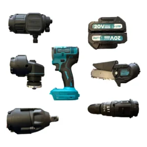 Multiiherramienta 20V 5 en 1: Taladro, Amoladora, Hidrolavadora y Sierra.