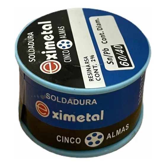 Soldadura Estaño Eximetal 60/40 0.7mm Rollo 250g Para Pistola Lápiz