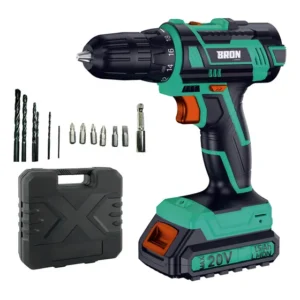 Taladro Atornillador Inalámbrico Bron by Gadnic 20V con 2 Baterías de Litio 1.5 Ah, 40 Nm de Torque, 2 Velocidades, Luz LED y Maletín BMC
