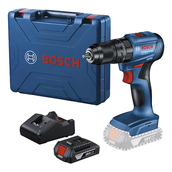 Taladro eléctrico Bosch GSB 185-LI con maletín de transporte