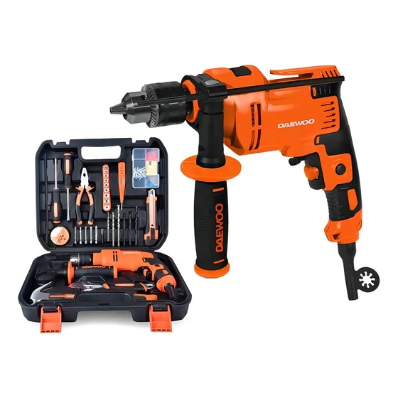 Taladro percutor eléctrico de 13mm Daewoo DAID550K 550W + accesorios con estuche de plástico 50Hz/60Hz
