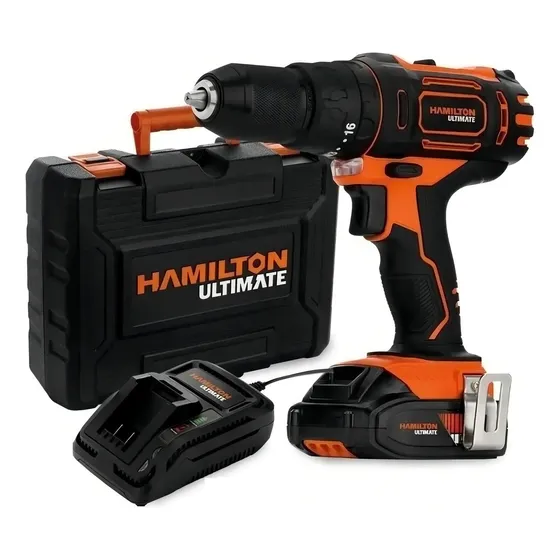 Taladro Atornillador Percutor Hamilton 1 Bat 20v Ult111 Color Naranja/Negro